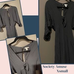 Black Sexy Tie Front/Open back Dress